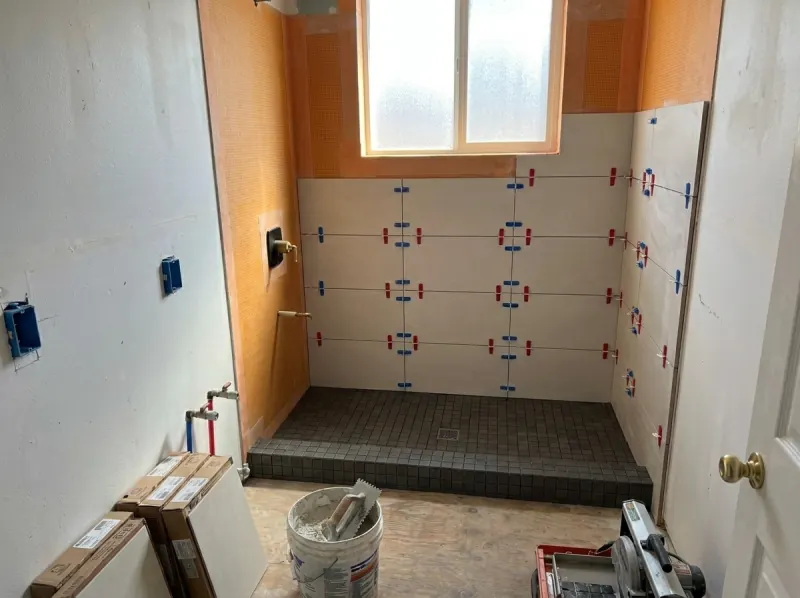 Tile in progress
